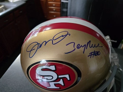 Joe Montana Jerry Rice 49ers full size autographed Replica football helmet