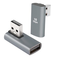 2 PCS USB 3.1 90 Degree Adapter USB A Male To Female Right Angle Coupler
