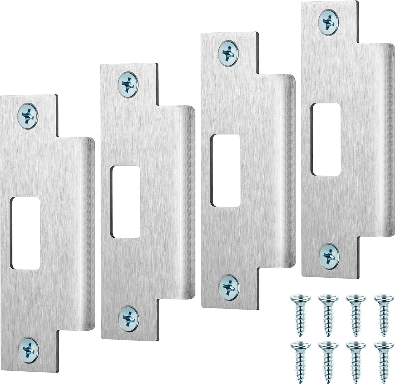 4 Pcs 4 7/8 X 3 3/8 X 1 1/4 Inch Deadbolt Strike Plate Stainless