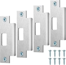 4 Pcs 4 7/8 X 3 3/8 X 1 1/4 Inch Deadbolt Strike Plate Stainless