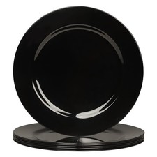 6 PCS Black Charger Plates 13Inch Round Plastic Table Chargers Wedding