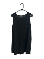 NY Invasion 1X Black Sleeveless Lace Tank Dress USA Made Gothic Dark Romantic
