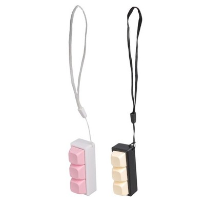 1PC 3-key LED Light Keyboard Clicks Toy Keycap Tester For Stress Relief Keychain