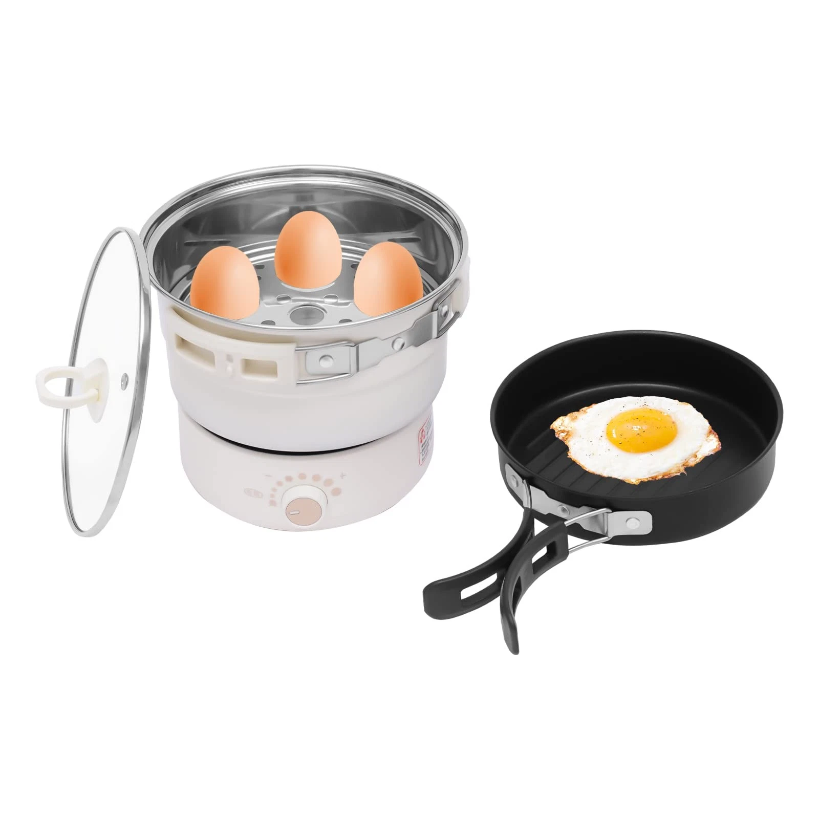 1.6L Mini Hot Pot Multifunction Split Electric Cooker with Steamer 110V 500W New