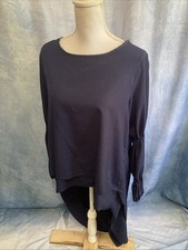 Renaissance Faire Navy Blue High Low Lantern Sleeve Cottagecore Tunic Dress S