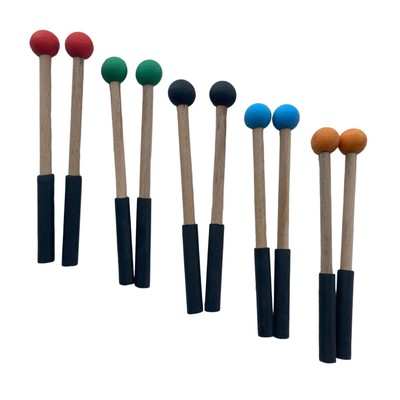 2 Stück Holz Silikon Drumsticks Handpan Schlagzeug Holzhammer für Glockenspiel Xylophon