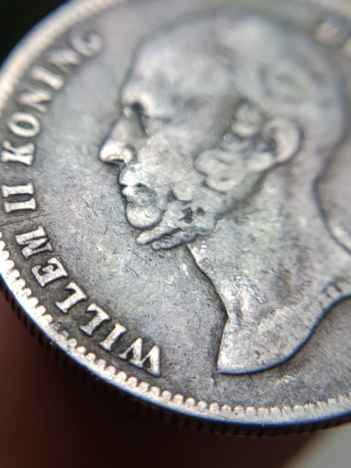 🇳🇱Netherlands  indies ½ Gulden - Willem II 1848.Silver coin. E232 - Image 4 of 4