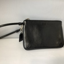 Vintage Coach Wristlet Black Leather Y2K