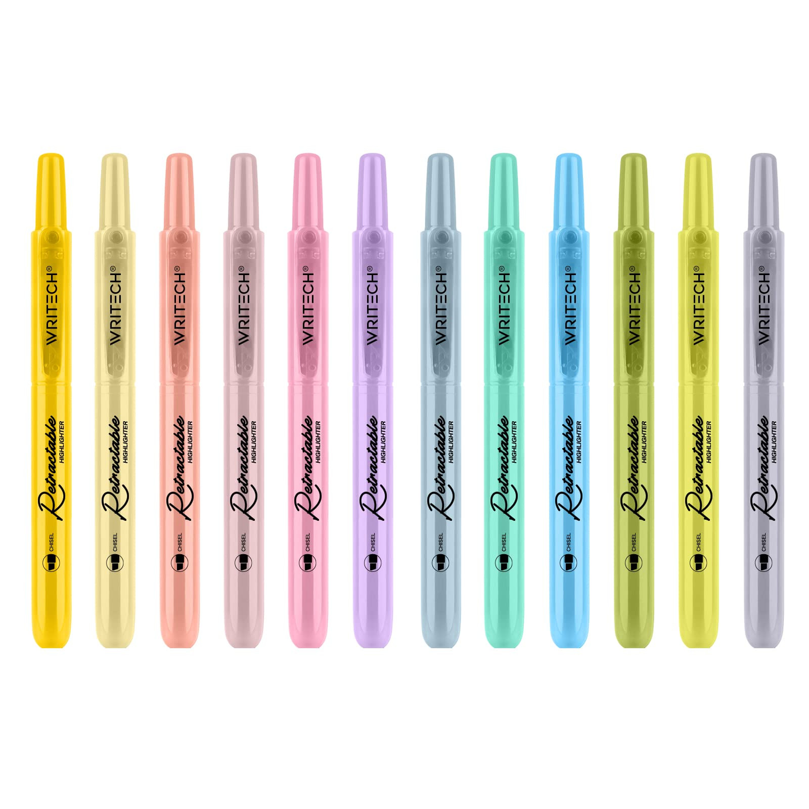Retractable Bible Highlighters Assorted: Pastel Colors No Bleed Aesthetic Mar...