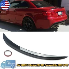 For 07-14 BMW 3Series E93 Convertible M3  Rear Trunk Spoiler Wing Splitter Black