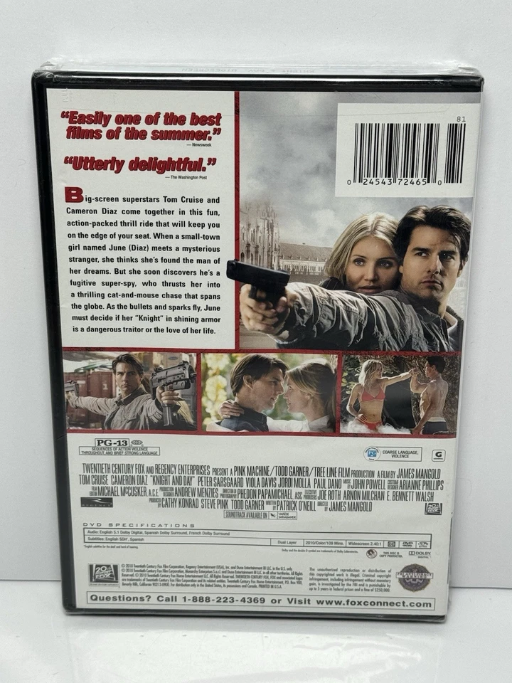 Knight and Day DVD 2010 Tom Cruise Cameron Diaz Action Comedy Spy New Sealed - Image 2 of 4
