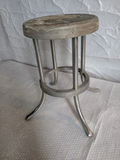 Old Vintage Industrial Metal Stool JM Manufacturing garage shop tool chair