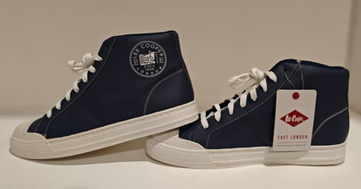 Lee Cooper East London Men's Navy Blue High Top Sneakers Trainers   New