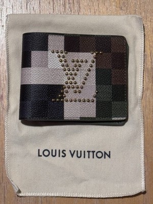 Louis Vuitton Damier Damoflage Grün Slender Wallet Portemonnaie Pharrell M83166