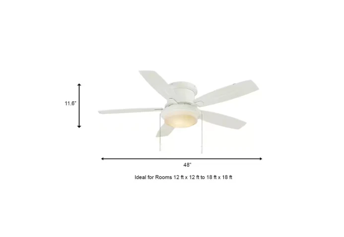Hampton Bay Roanoke 48 in. Indoor/Outdoor White Ceiling Fan with LED Bulbs - Image 4 of 4