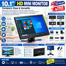 10.1" Inch HD LCD Screen Monitor PC CCTV HDMI/VGA/BNC Color Display Dual Speaker