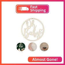 Large Wooden Oh Baby Sign 14 inch Letter Cutouts Wall Hanging Baby Shower Nurser