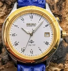 VINTAGE SEIKO SQ50 KINETIC 5M22-7B60 VINTAGE QUARTZ/CAPACITOR WATCH, WITH A BRAN