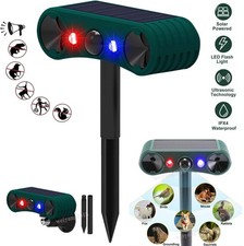 Solar Outdoor Motion Sensor Alarm 2 130db Ultrasonic Siren with 4 Modes Flashing