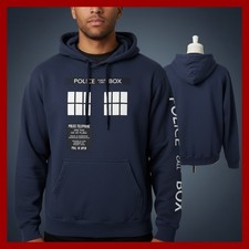 Doctor Who Police Box Hoodie Mens Small Tardis Blue BBC Sci-Fi TV Show