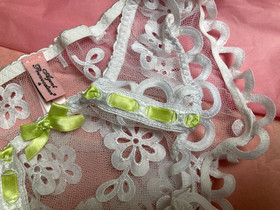 Agent Provocateur Laurelie L briefs white daisy lace NEW lime ribbon sheer panty