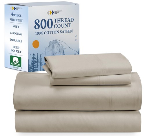 Deep Pocket King Sheet Set - Luxury 800 Thread Count Sheets King, 100% Cotton...