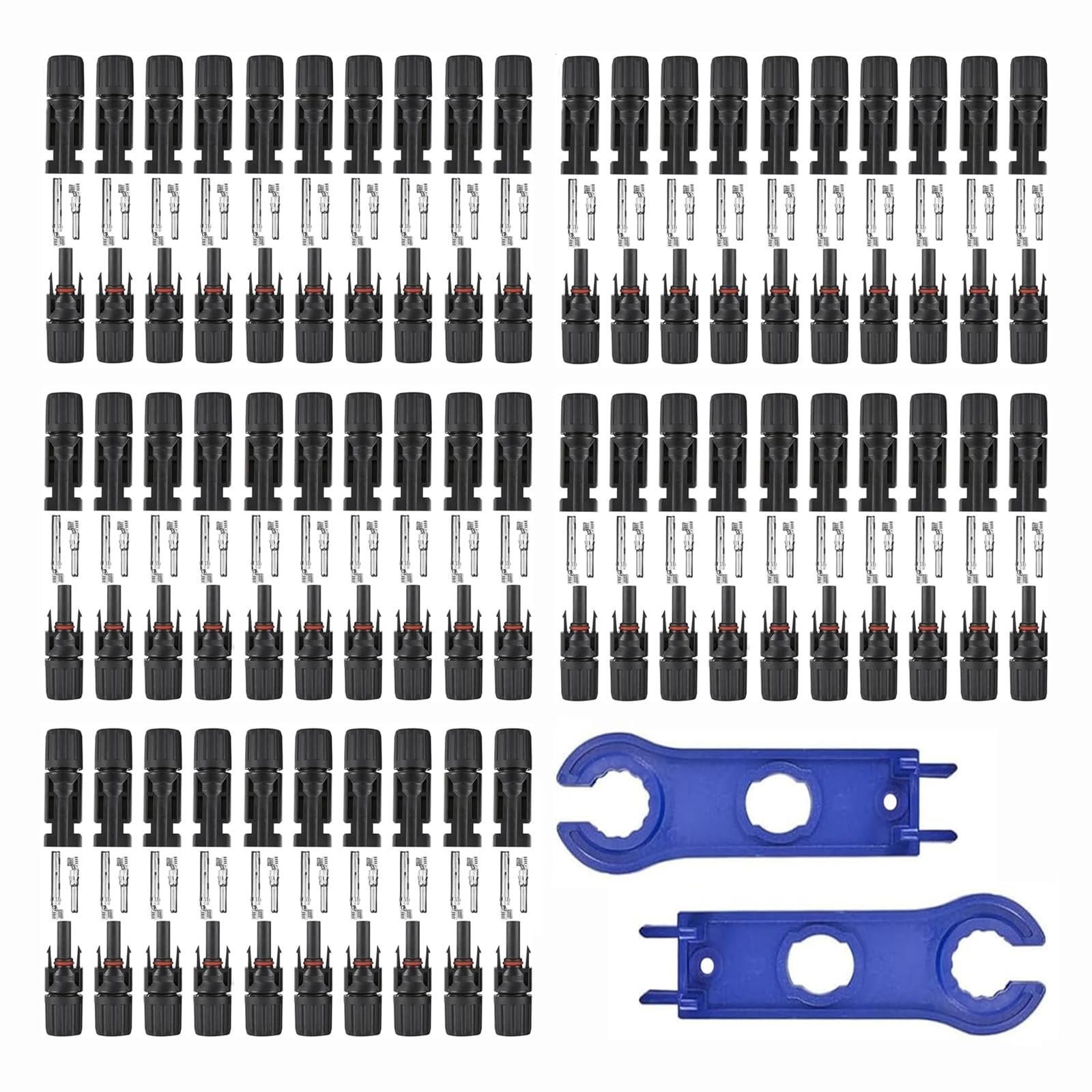 100PCS Solar Panel Connectors, IP67 Waterproof 1000V 30A（10AWG） |