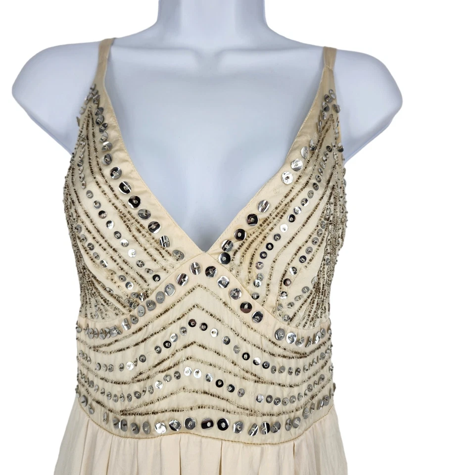 Mini Vestido Vintage Guess Seda Lentejuelas Fiesta Cóctel Foto 4 de 4