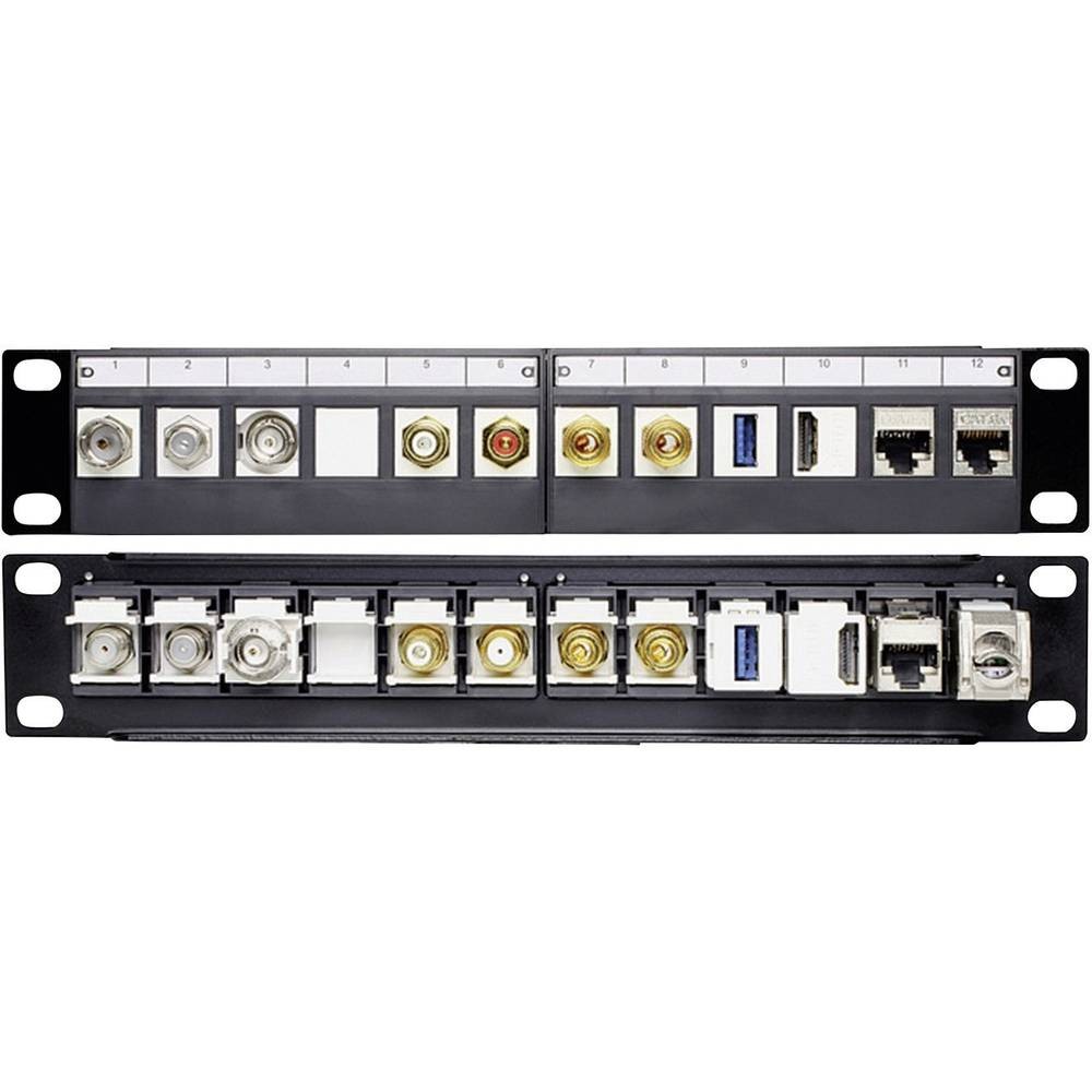 Support Delock 43259 pour centraliser 12 câbles réseau en baie 1U - 3