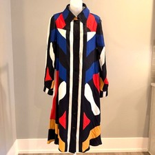 FARM RIO Beautiful Bold Abstract Button Down Dress Sz S NWT $300!!