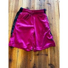 Russell Athletic Boys Performance Shorts Pink Black Grid Size L 10-12