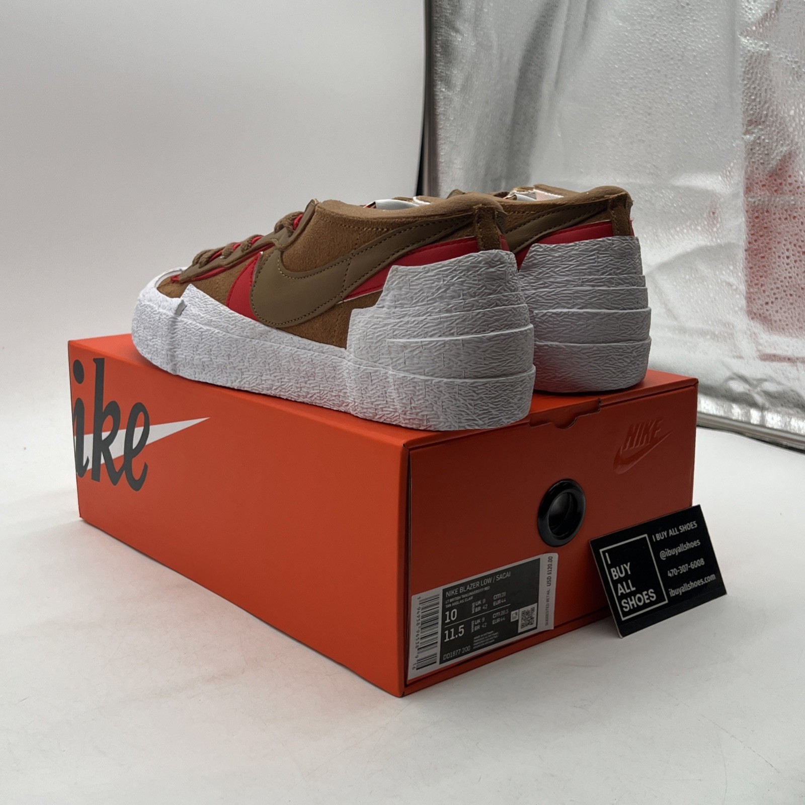 SACAI X NIKE Taglia 10 Nike sacai x Blazer Low British Tan (DD1877 200)