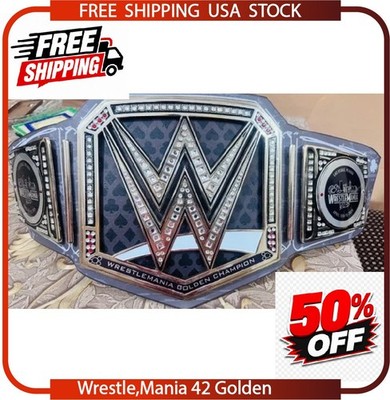 New Wrestle Mania 42 Golden World Heavyweight Championship Belt Title 6MM Zinc