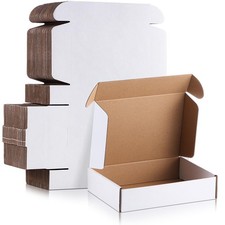 200 Pcs Shipping Boxes Corrugated Cardboard White Mailer Boxes Packaging Pres...