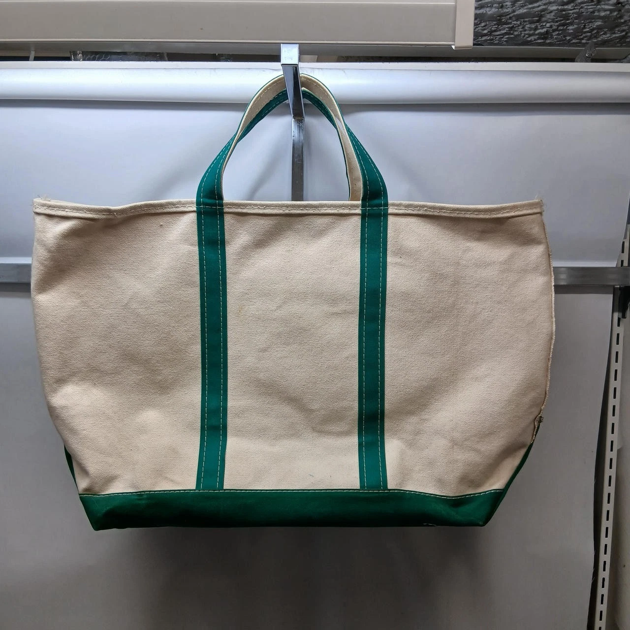 BOAT TOTE Model Ivory x Green L.L.BEAN