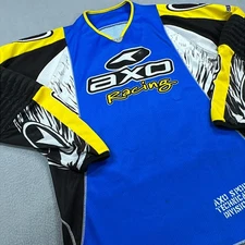 AXO Sport Racing Shirt Mens Extra Large Blue Motocross MX Jersey Padded Elbows