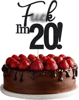 Viky® Tortendeko 20 Geburtstag Deko Junge MäDchen,Cake Topper Geburtstag,Glitter