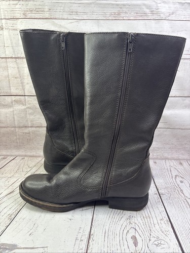 Born Studded Leather Riding Boots Womens Size US 8.5 M Dark Brown Double Zip - Picture 7 of 17