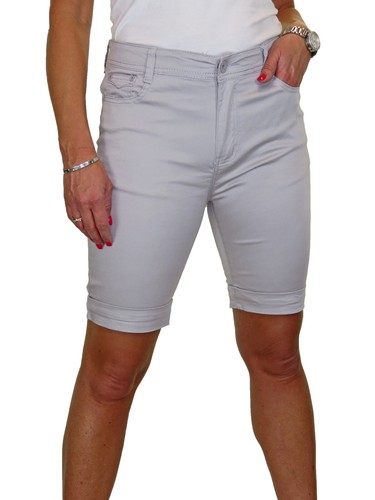 Ladies Above Knee Chino Shorts Stretch Material Plus Size Jeans Style 14-22 - Picture 15 of 22
