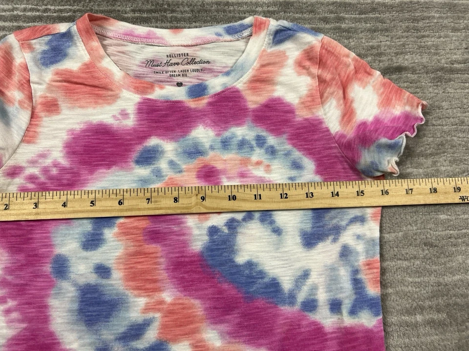 Top Hollister Mujer XS Multicolor Tie Dye Imprescindible Colección Recortado Foto 4 de 4