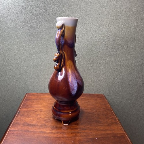 Vaso porcellana doppio orecchio stile fiamma cinese vintage senza segni 10" - Foto 6 di 12