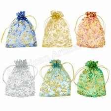 Premium Sheer Drawstring Organza Jewelry Pouches Wedding Party Favor Gift Bags
