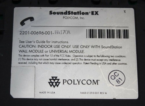 Polycom Soundstation EX Conference Phone 2201-00696 + Wall Module & Ext Mic 0069 - Picture 4 of 6