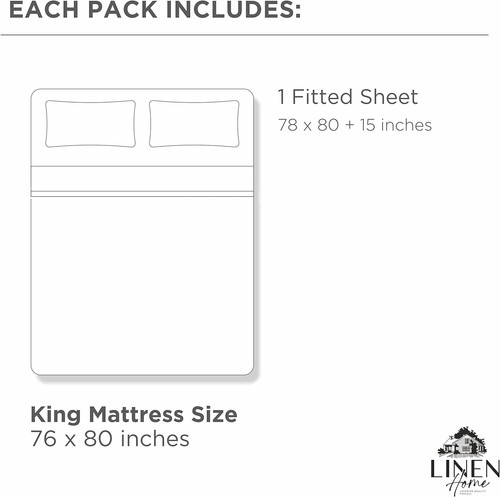 100% Cotton Percale Fitted Sheet King Size, White, 1 Deep Pocket Fitted Sheet... - Picture 7 of 8