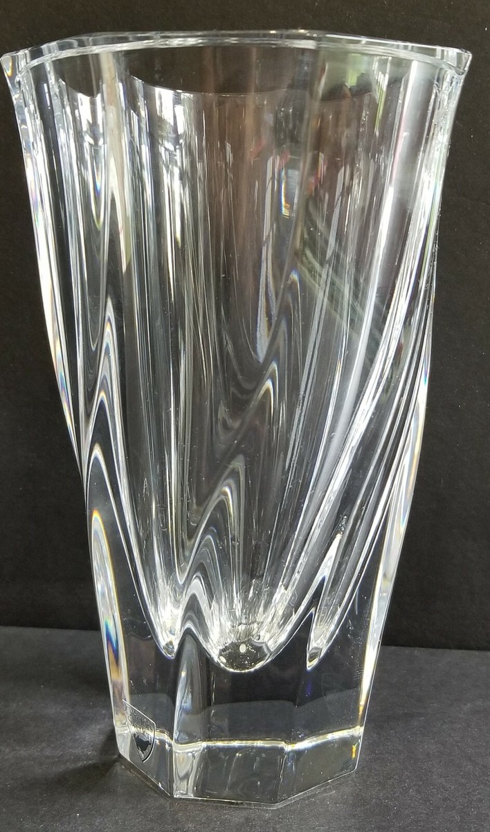 ORREFORS SWEDEN CRYSTAL TORNADO SWIRL VASE 6
