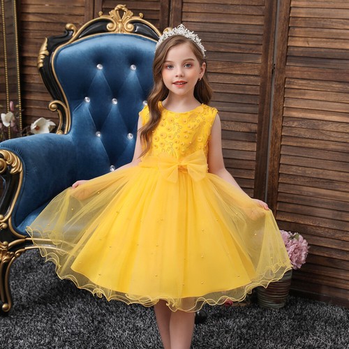 Top New Girl flowers Princess dress baby girls dress for wedding party birthdays - Picture 7 of 33