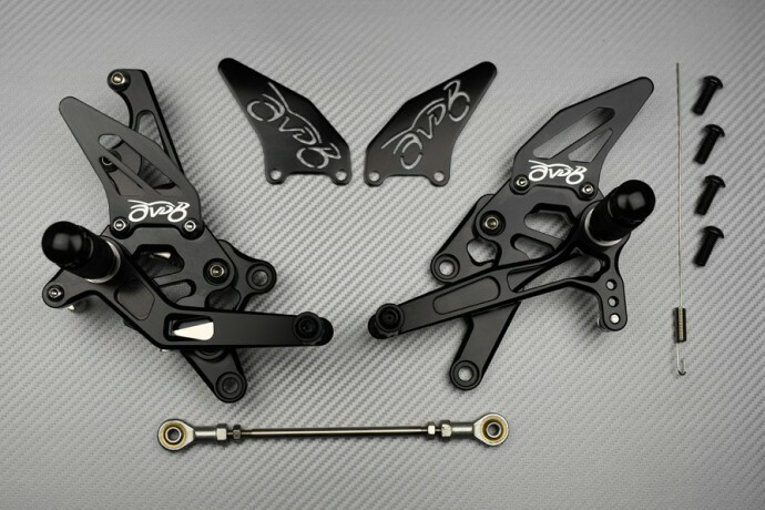 Commandes reculées racing noires Yamaha YZF R25 2020 2021 2022 2023 2024 repose pied