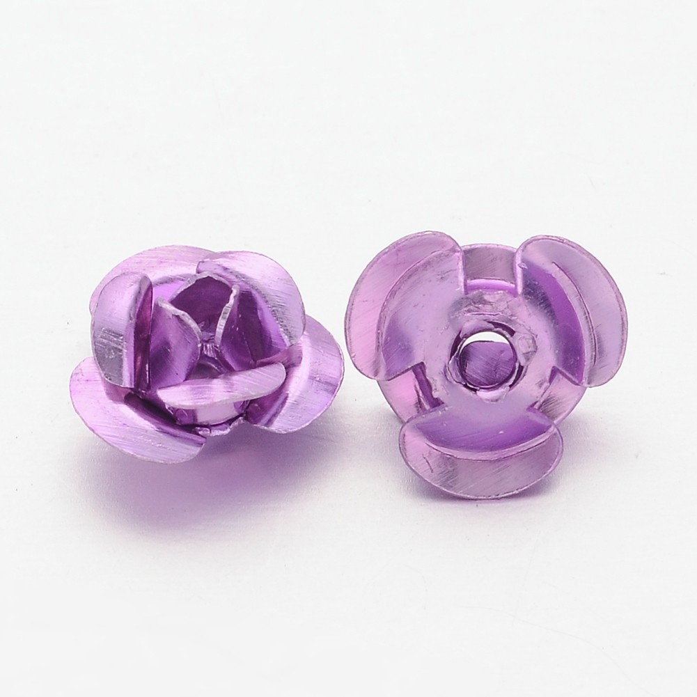 In Alluminio Fiore Rosa Perline In Metallo Piccolo X 100 PZ. 6mm - Foto 9