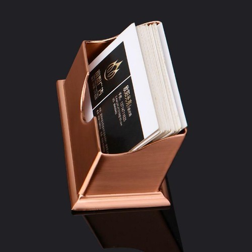 Retro Metal High grade Business Card Holder Case Office Home Desk Storage Box - Picture 2 of 7