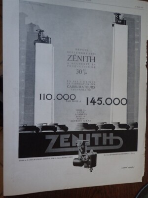 ZENITH Vergaser von Edmond MAURUS + Eau de Cologne Nr.4711 ILLUSTRATION 1929